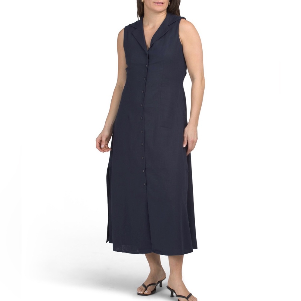 NWOT Magaschoni Linen Sleeveless Dress